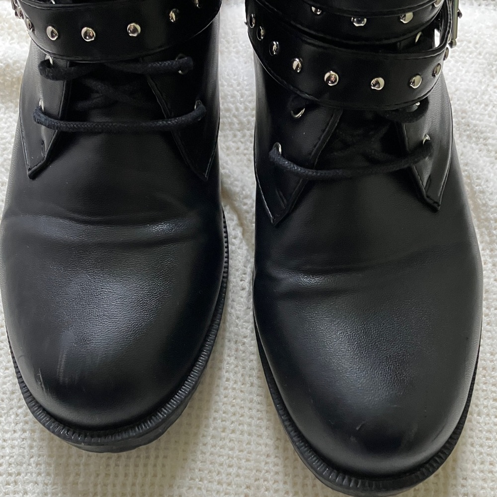 Black Studded Women's Boots - Picture 4 of 13